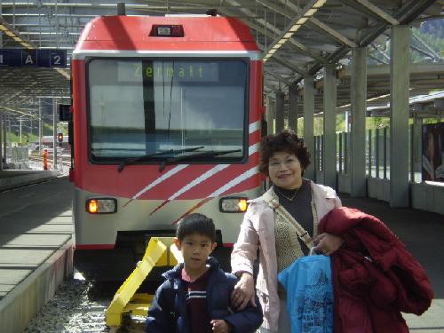 登山電車で