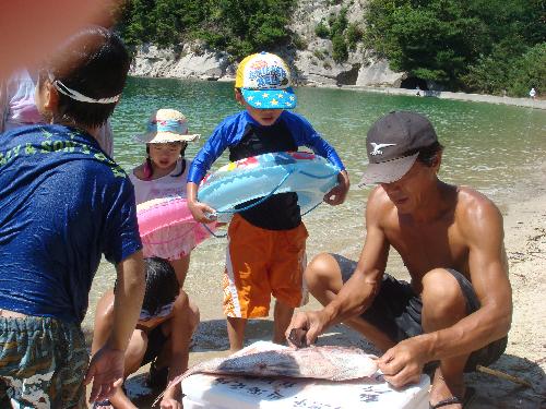 鯛をさばくシオツチノオジ