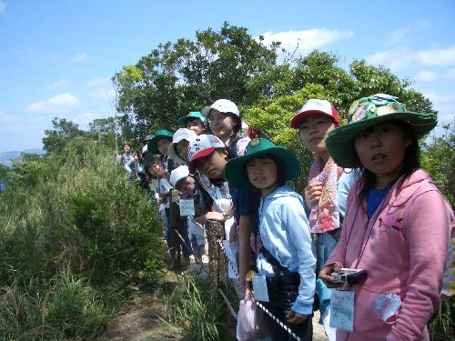 県民の森から海を見るラボっ子