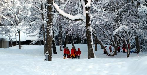 ぐるんぱ広場は雪の中