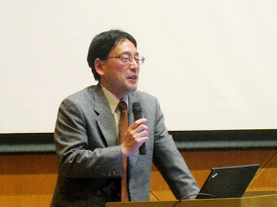 2013年１月，ラボ・パーティ東京支部総会で講演する藻谷浩介氏