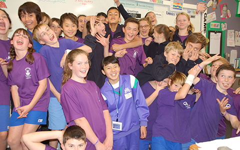 2014年，タウランガ・インターミディエイトスクールの教室で