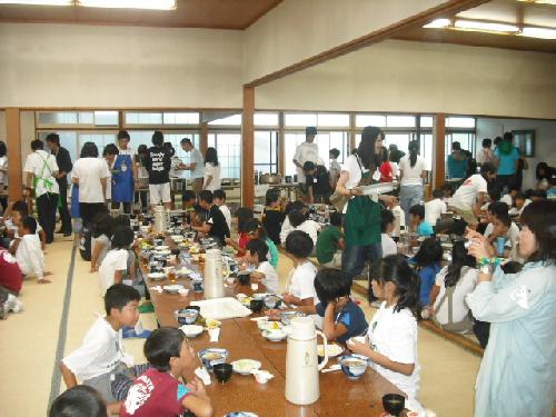 meal time at Niseko camp
