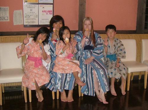 温泉でソフトクリーム